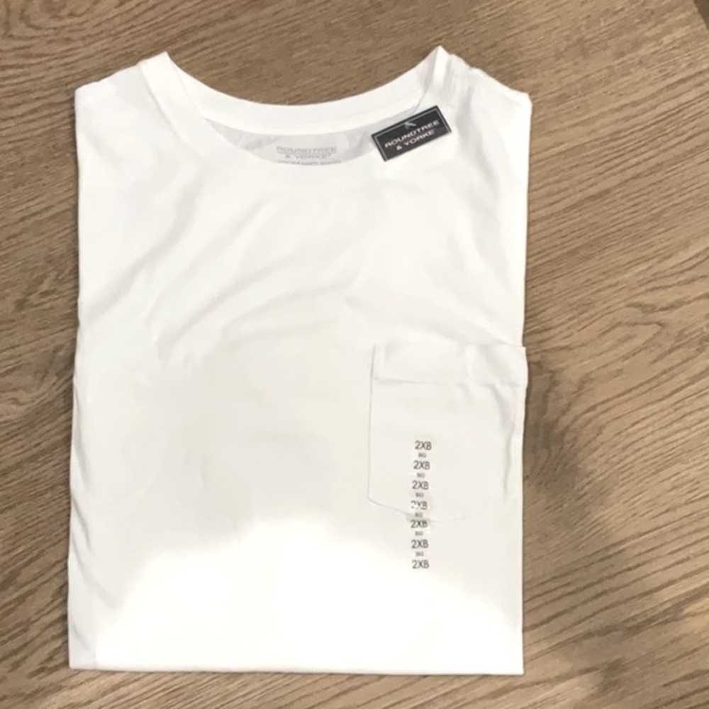Roundtree & Yorke Big Mans Cotton White Short Sleeve Tee Size XXL New